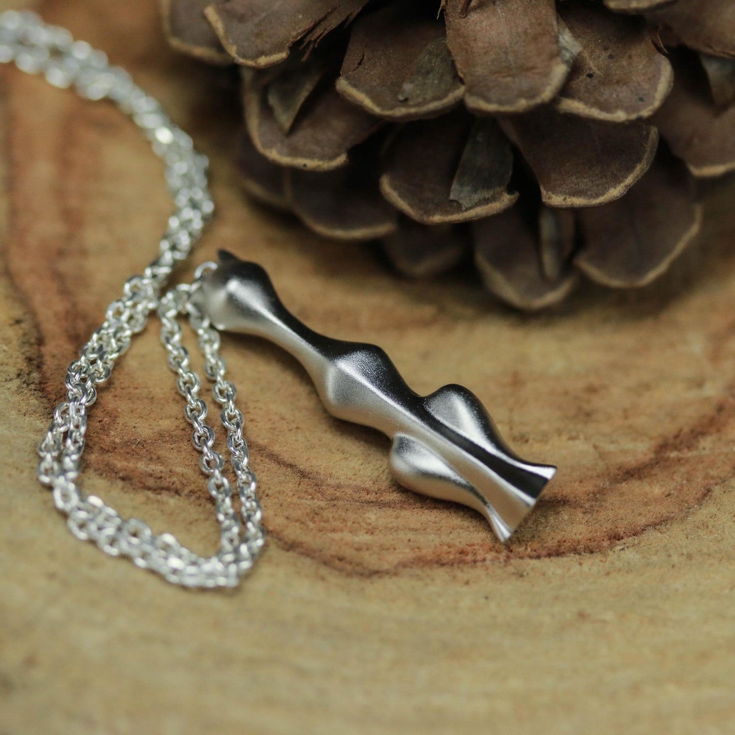 Geometric Cat Pendant - 925 Sterling Silver Handmade