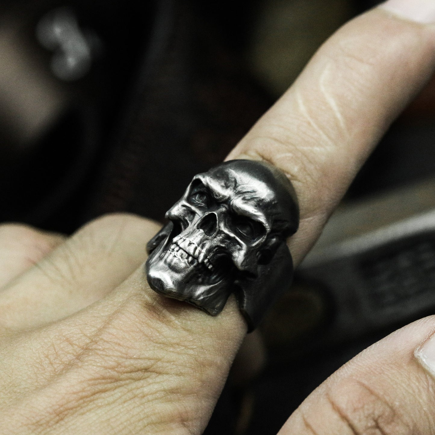 Red Skull Ring - 925 Silver Handmade