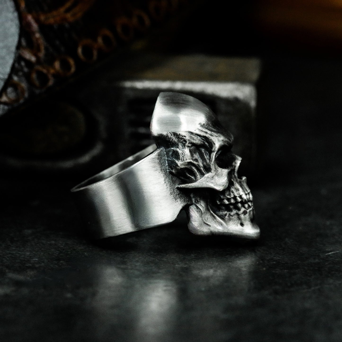 Red Skull Ring - 925 Silver Handmade