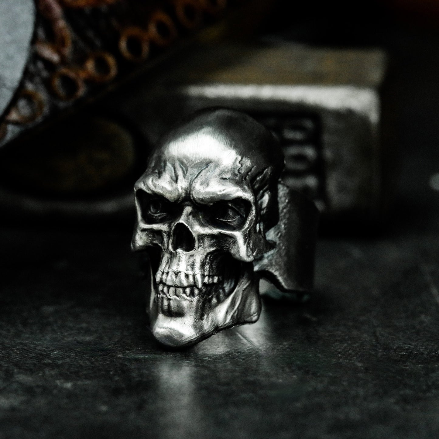 Red Skull Ring - 925 Silver Handmade
