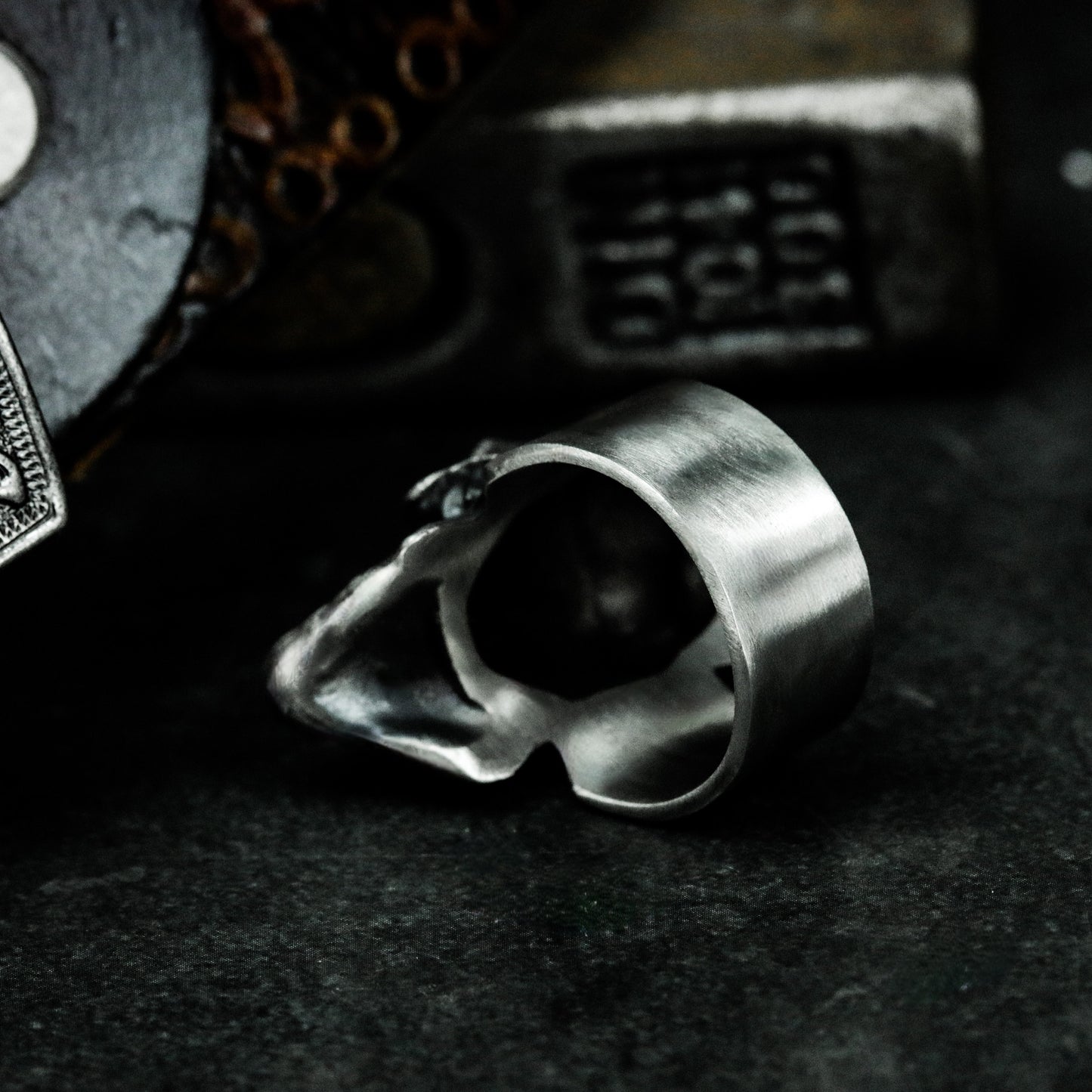 Red Skull Ring - 925 Silver Handmade