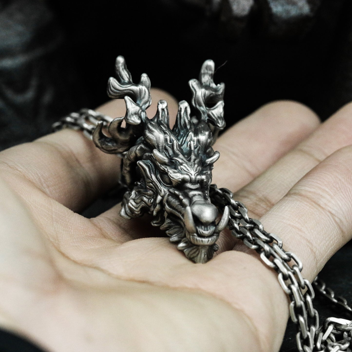 Chinese Dragon Pendant - 925 Silver Handmade Guardian Design