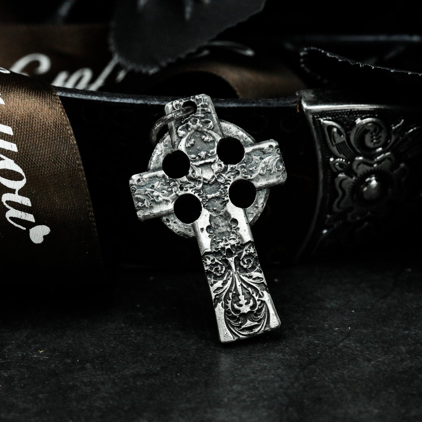 Celtic Cross Pendant - 925 Silver Handmade Gothic Relic