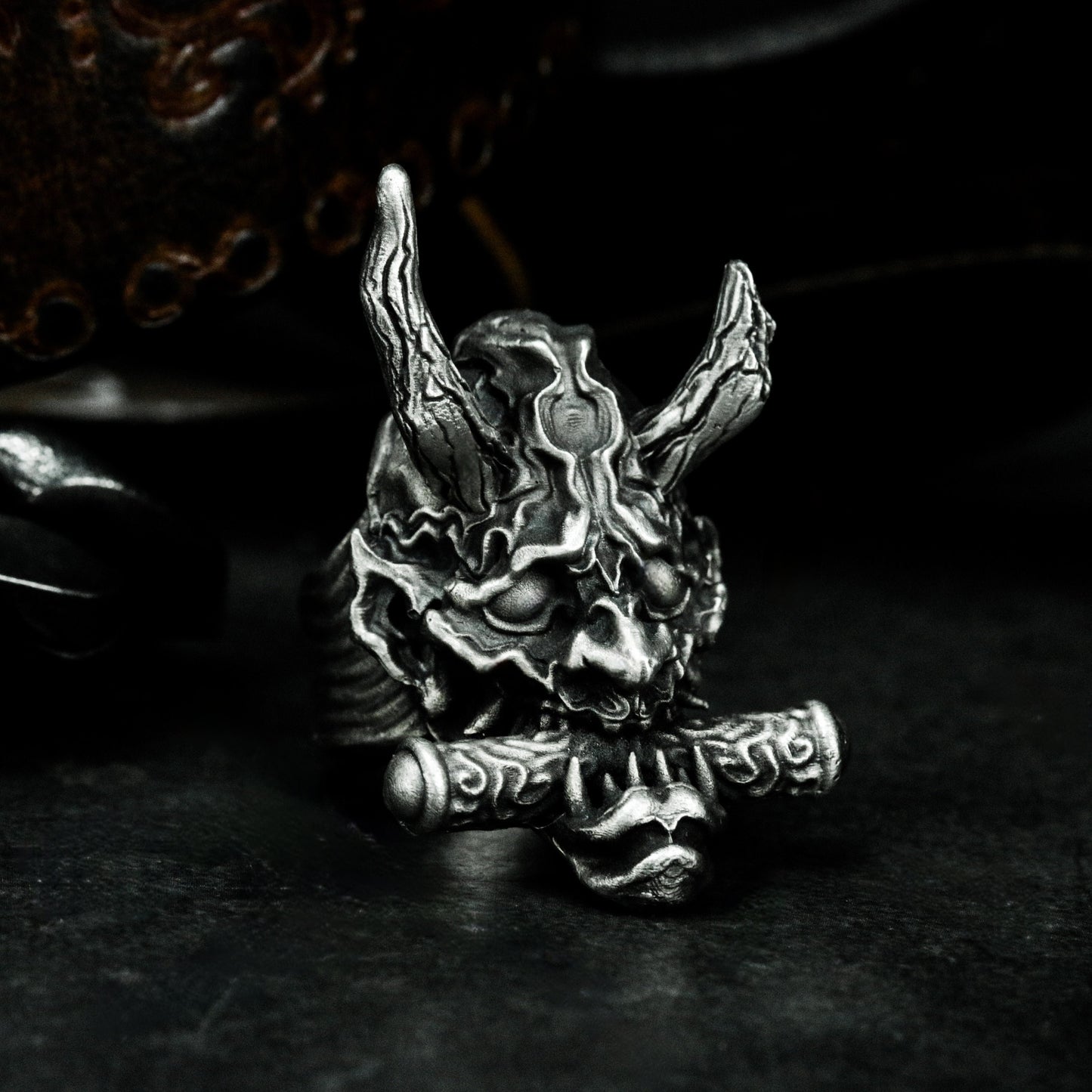 Hannya & Sutra Banner Ring ¨C 925 Silver Handmade