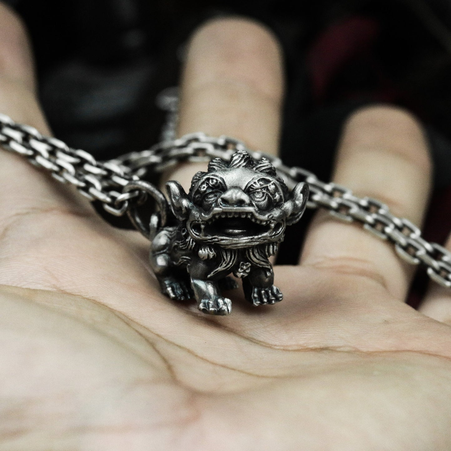 Fu Dog Pendant ¨C 925 Silver Handmade