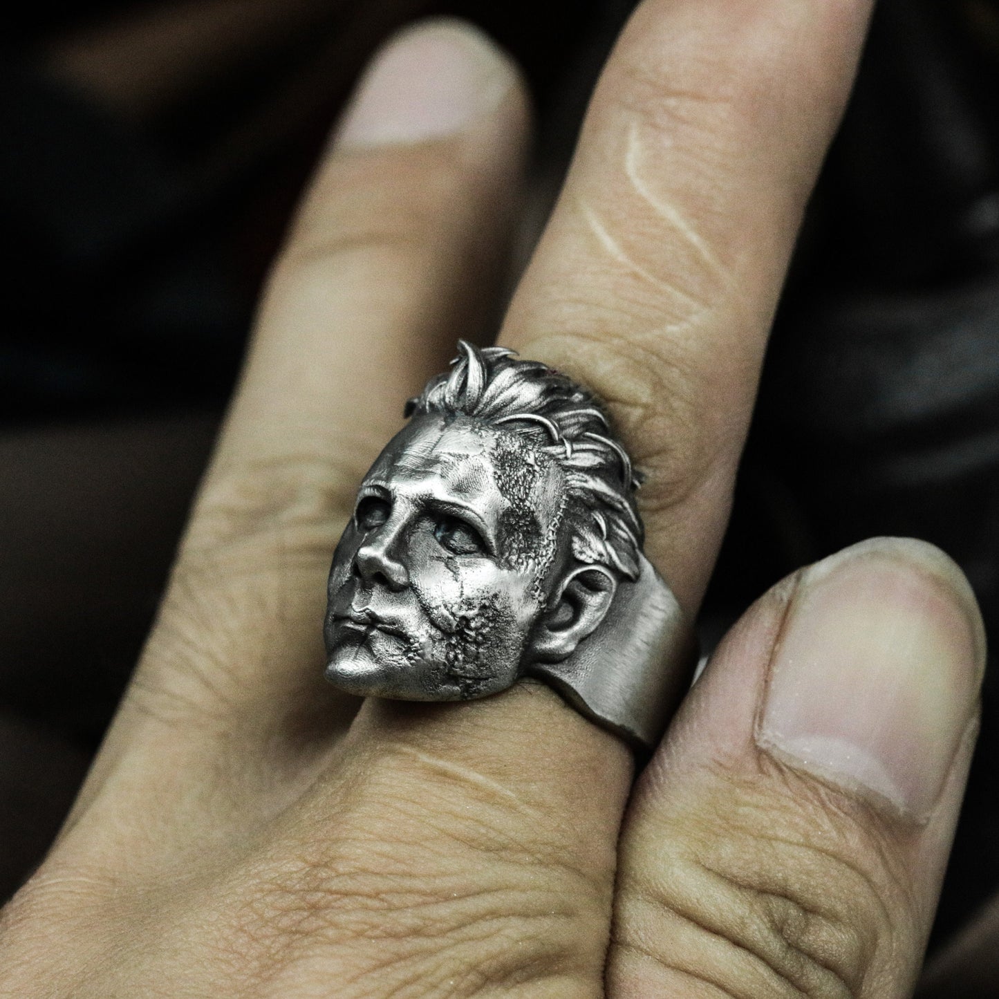 Human Face Ring ¨C 925 Silver Handmade