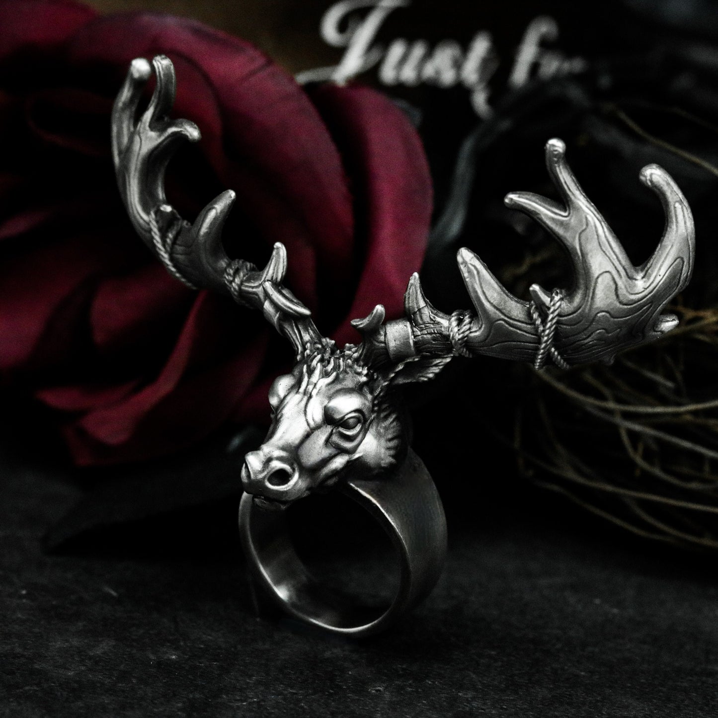 Antler Beast Ring ¨C Handmade 925 Silver Forest Guardian Band