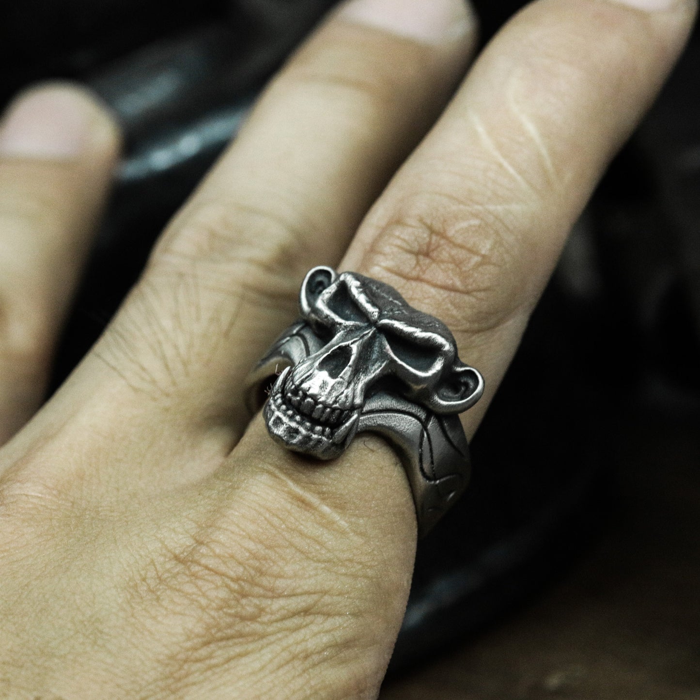 Orangutan Skull Ring - 925 Silver Handmade