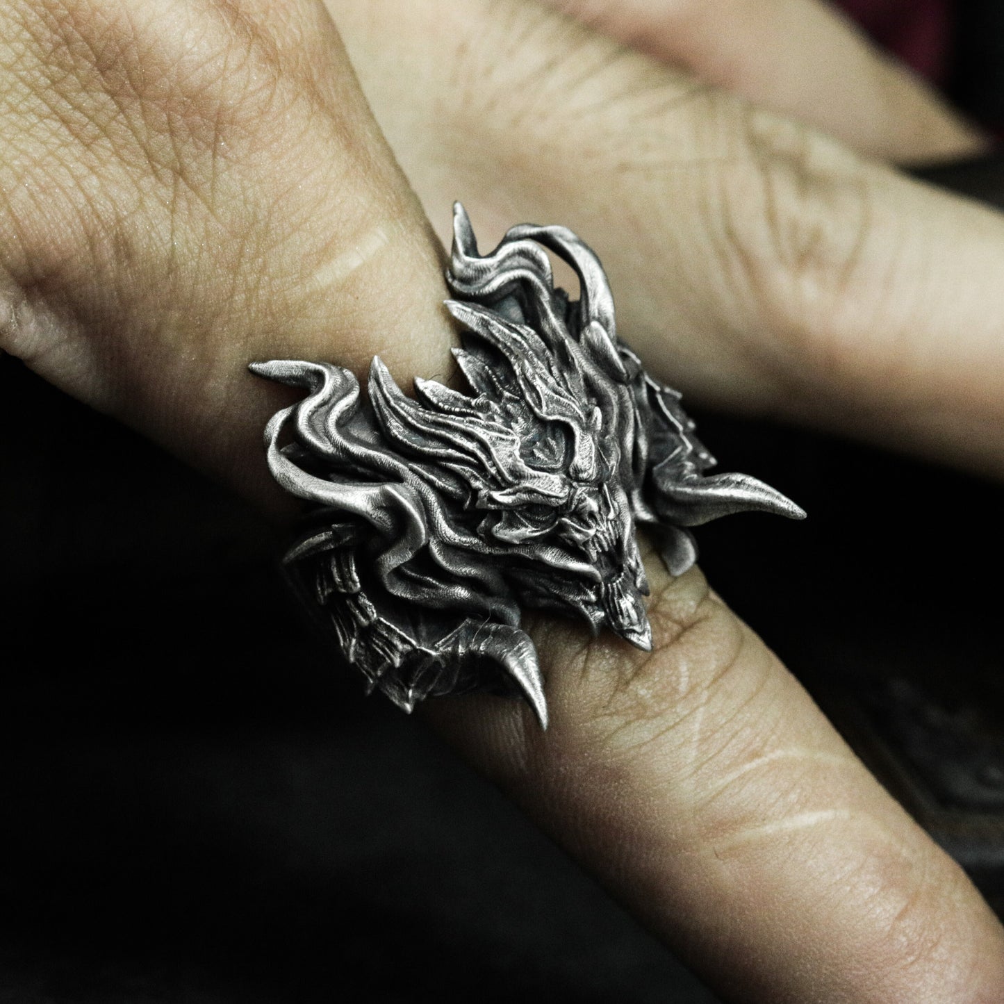 Rhino Head Ring ¨C 925 Silver Handmade