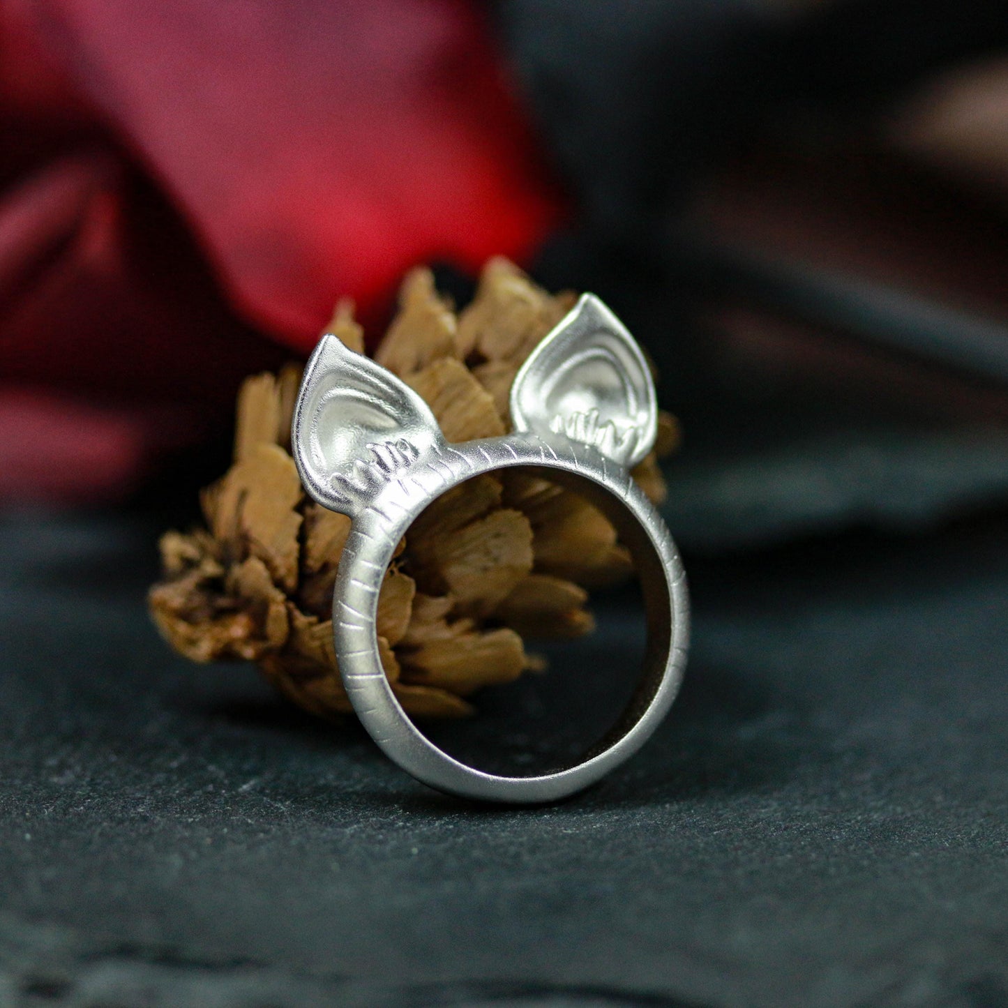 Cat Ear Ring ââ‚?925 Sterling Silver Handmade Whimsical Animal Jewelry