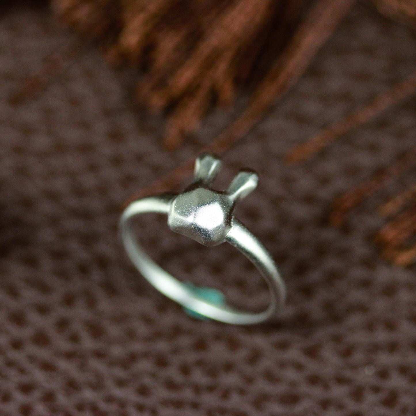 Geometric Bunny Ring ââ‚?925 Sterling Silver Handmade Minimalist Animal Jewelry