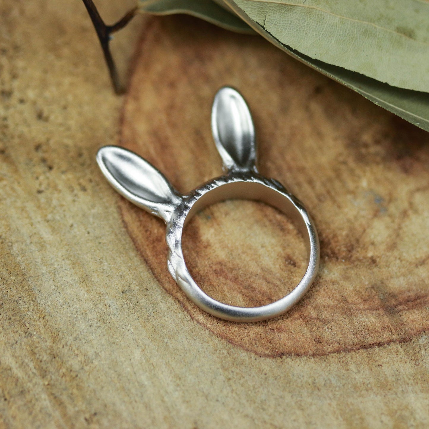 Bunny Ear Ring ââ‚?925 Sterling Silver Handmade Whimsical Animal Jewelry
