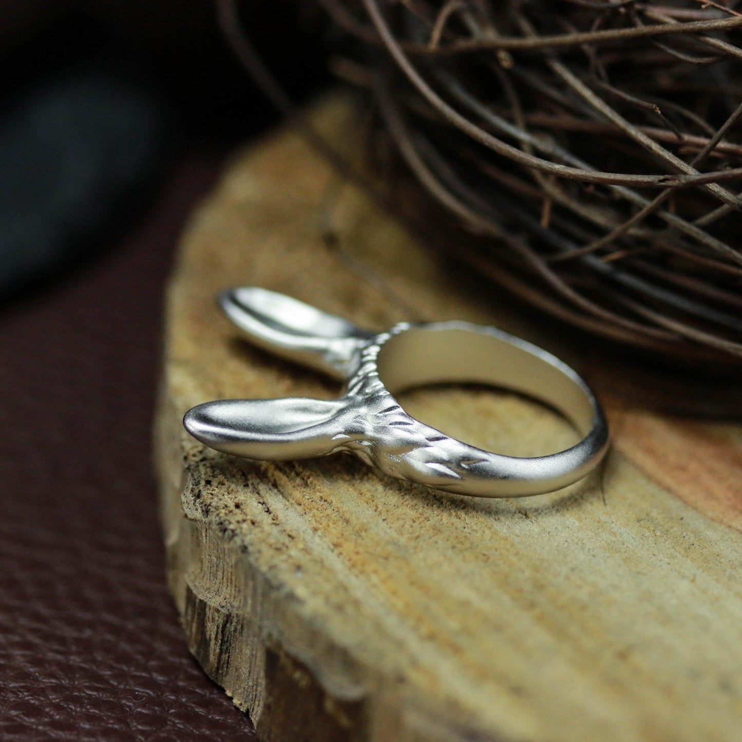 Bunny Ear Ring ââ‚?925 Sterling Silver Handmade Whimsical Animal Jewelry