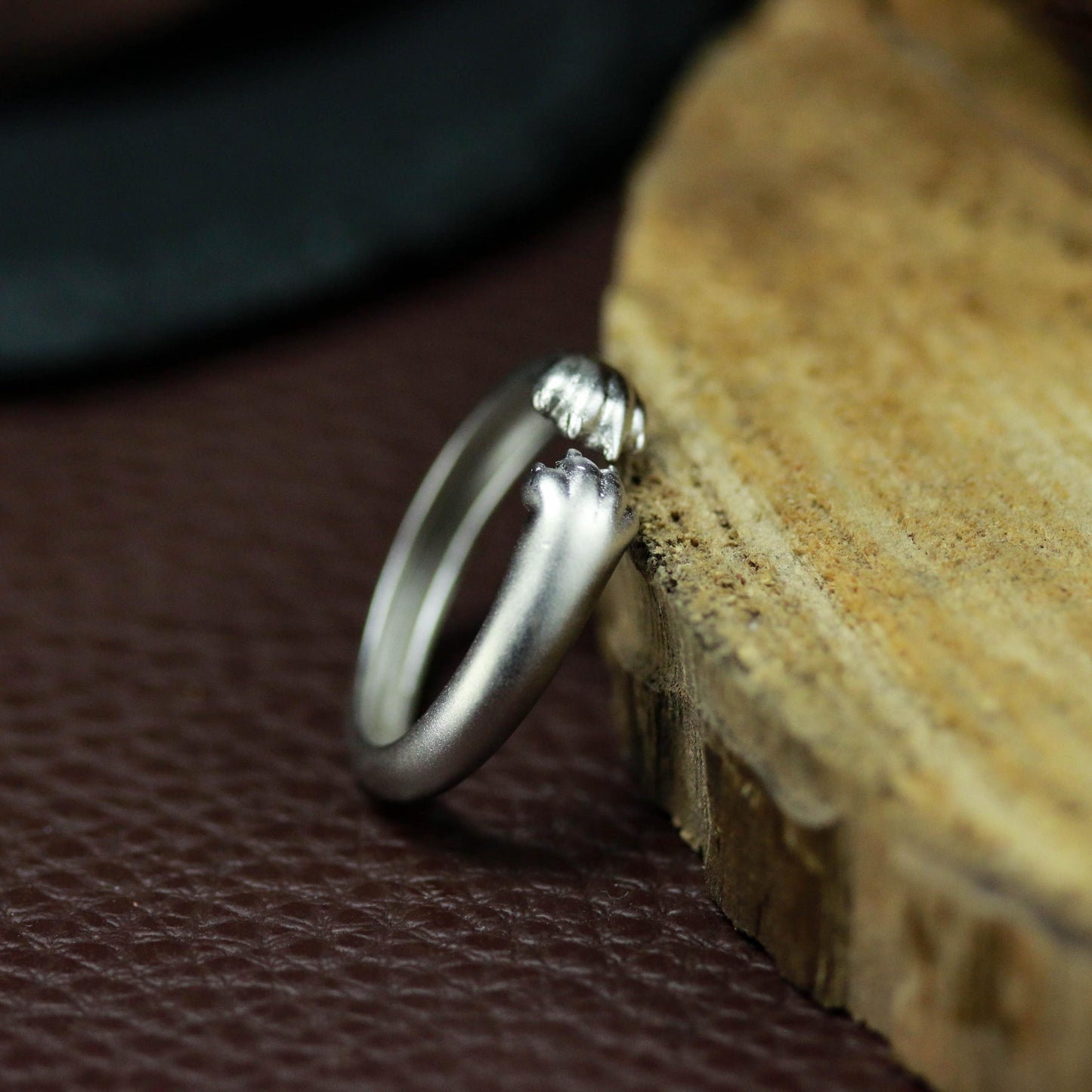 Cat Paw Hug Ring ââ‚?925 Sterling Silver Handmade Minimalist Animal Jewelry