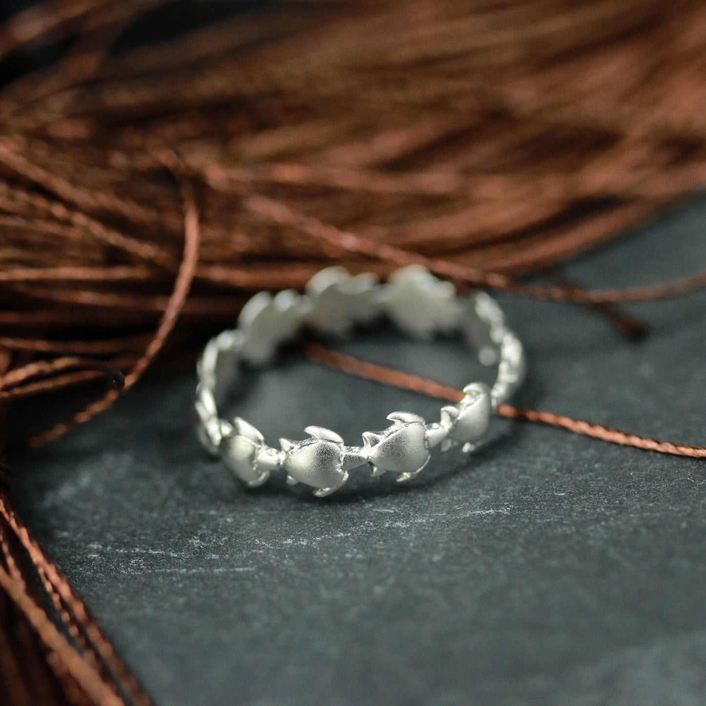 Sea Turtle Band Ring ââ‚?925 Sterling Silver Handmade Ocean-Inspired Jewelry