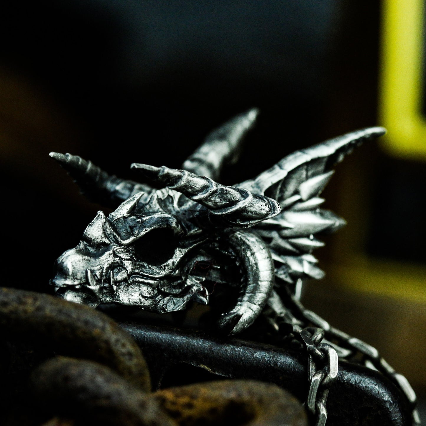 Dragon Skull Pendant ¨C 925 Sterling Silver Handmade