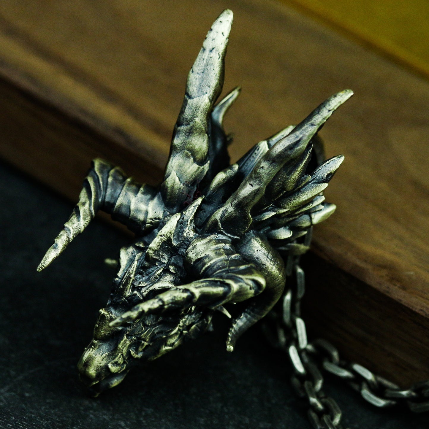 Dragon Skull Pendant ¨C 925 Sterling Silver Handmade