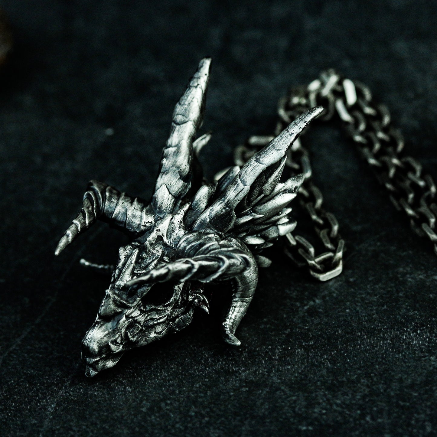 Dragon Skull Pendant ¨C 925 Sterling Silver Handmade