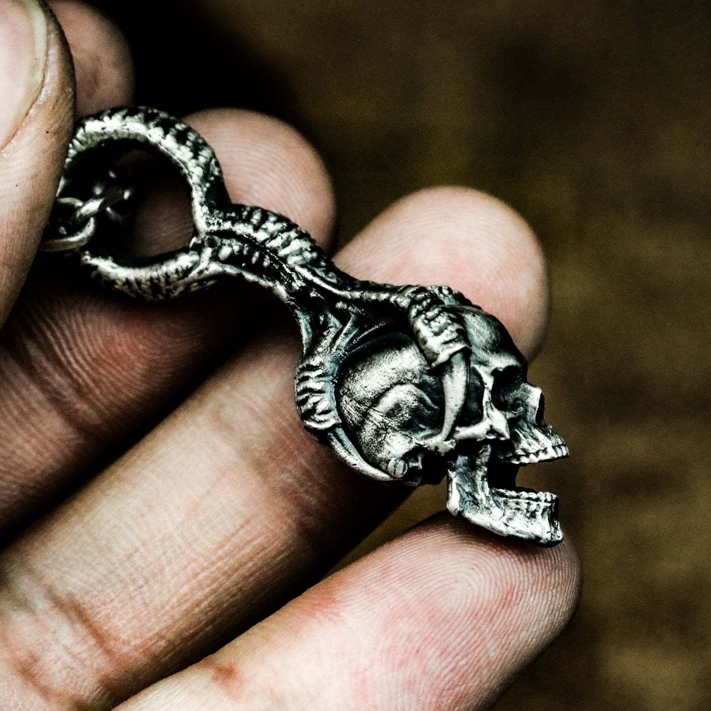 Dragon Claw Skull Pendant ¨C 925 Sterling Silver Handmade