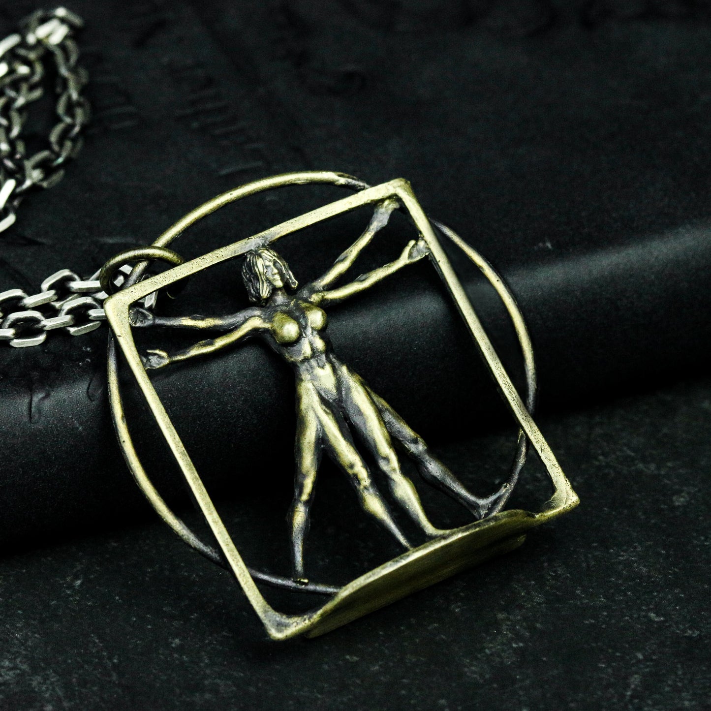 Vitruvian Man Pendant ¨C 925 Sterling Silver Handmade