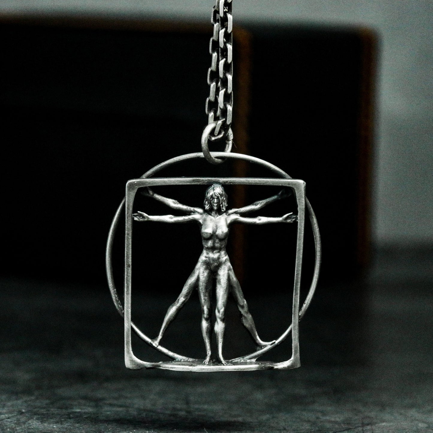 Vitruvian Man Pendant ¨C 925 Sterling Silver Handmade