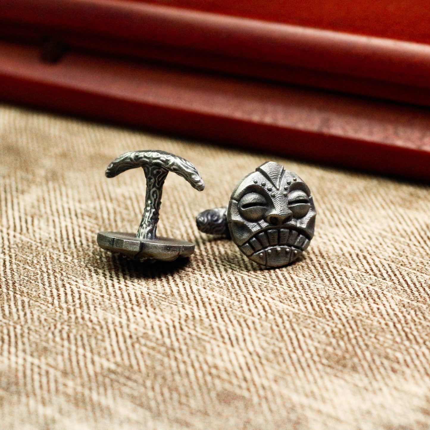 Mayan Portrait Totem Cufflinks, Sacred Blessing - 925 Sterling Silver Handmade