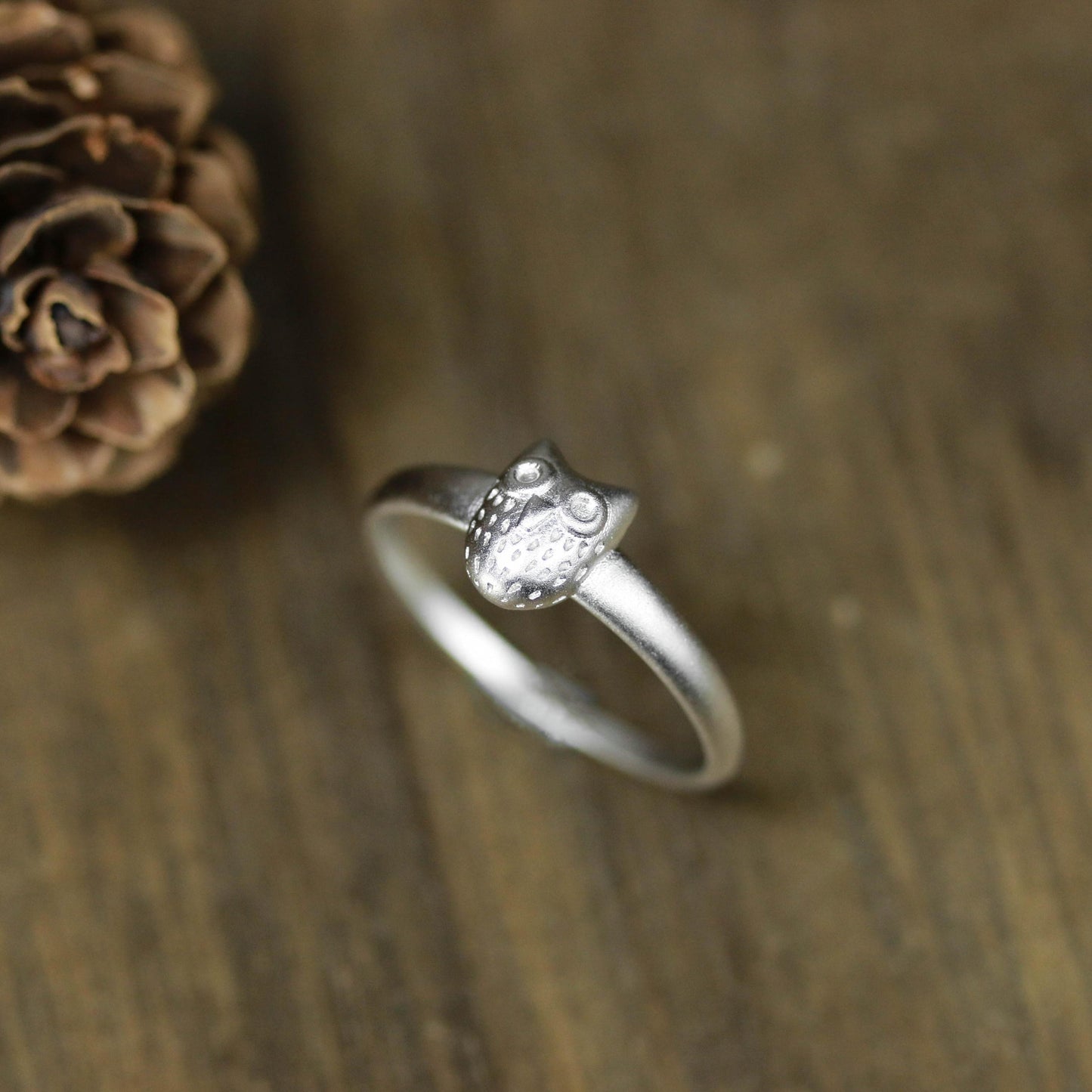 Owl Ring ââ‚?925 Sterling Silver Handmade Minimalist Animal Jewelry