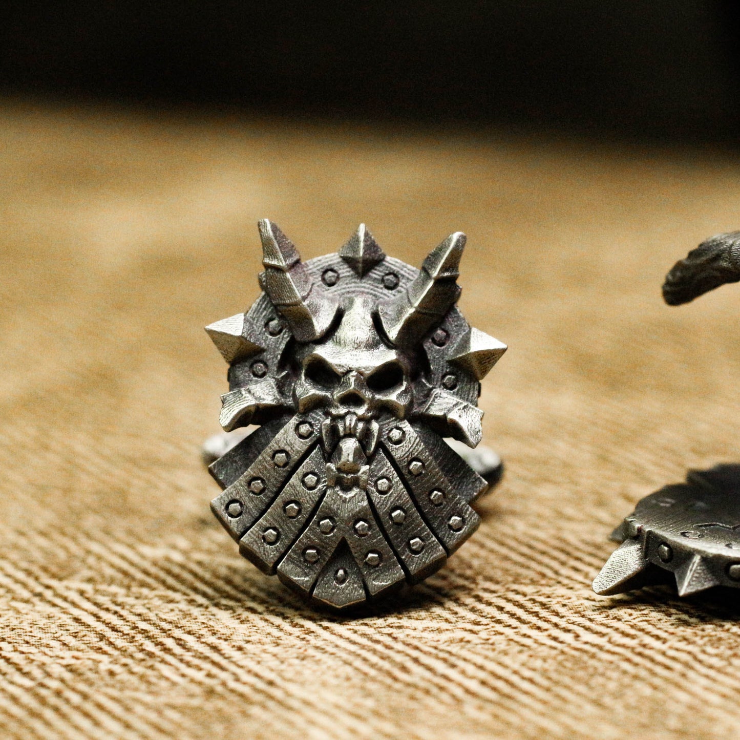 Stone Statue Ghost Face Cufflinks, Skull Armor - 925 Sterling Silver Handmade