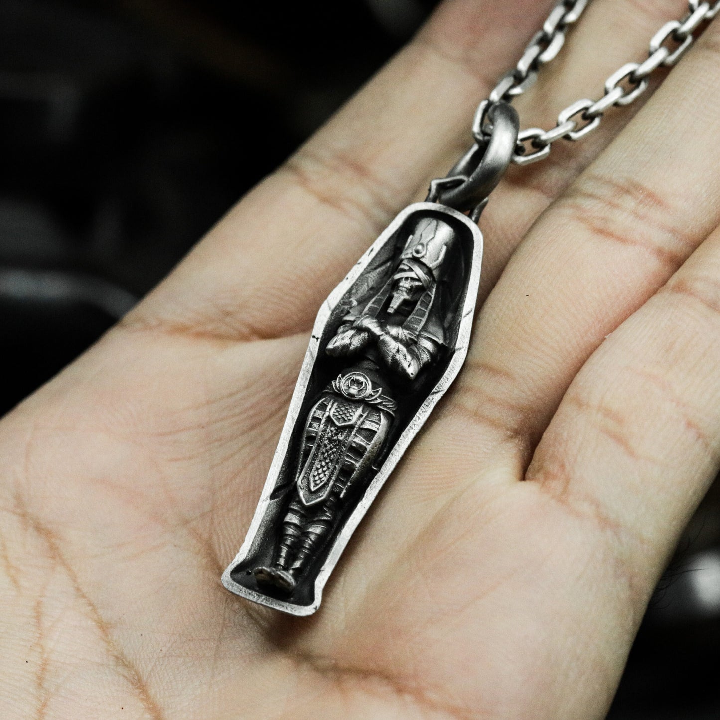 Mummy Sarcophagus Pendant ¨C 925 Silver Handmade