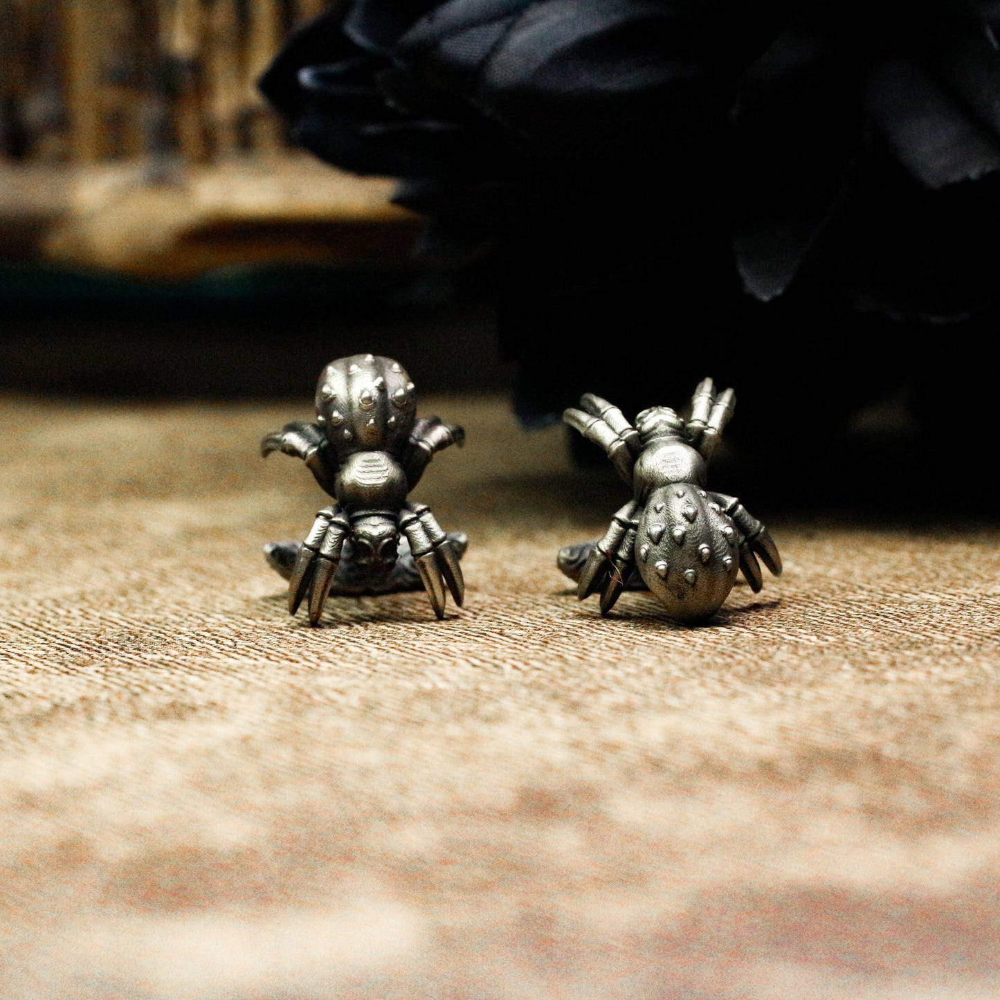 Spider Cufflinks, Black Widow - 925 Sterling Silver Handmade