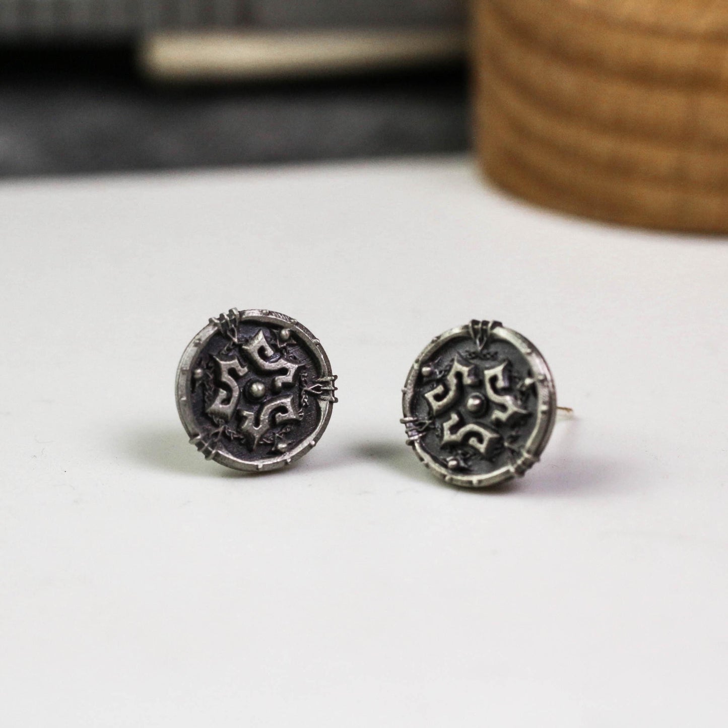 Arcane Sigil Earrings - 925 Sterling Silver Handmade
