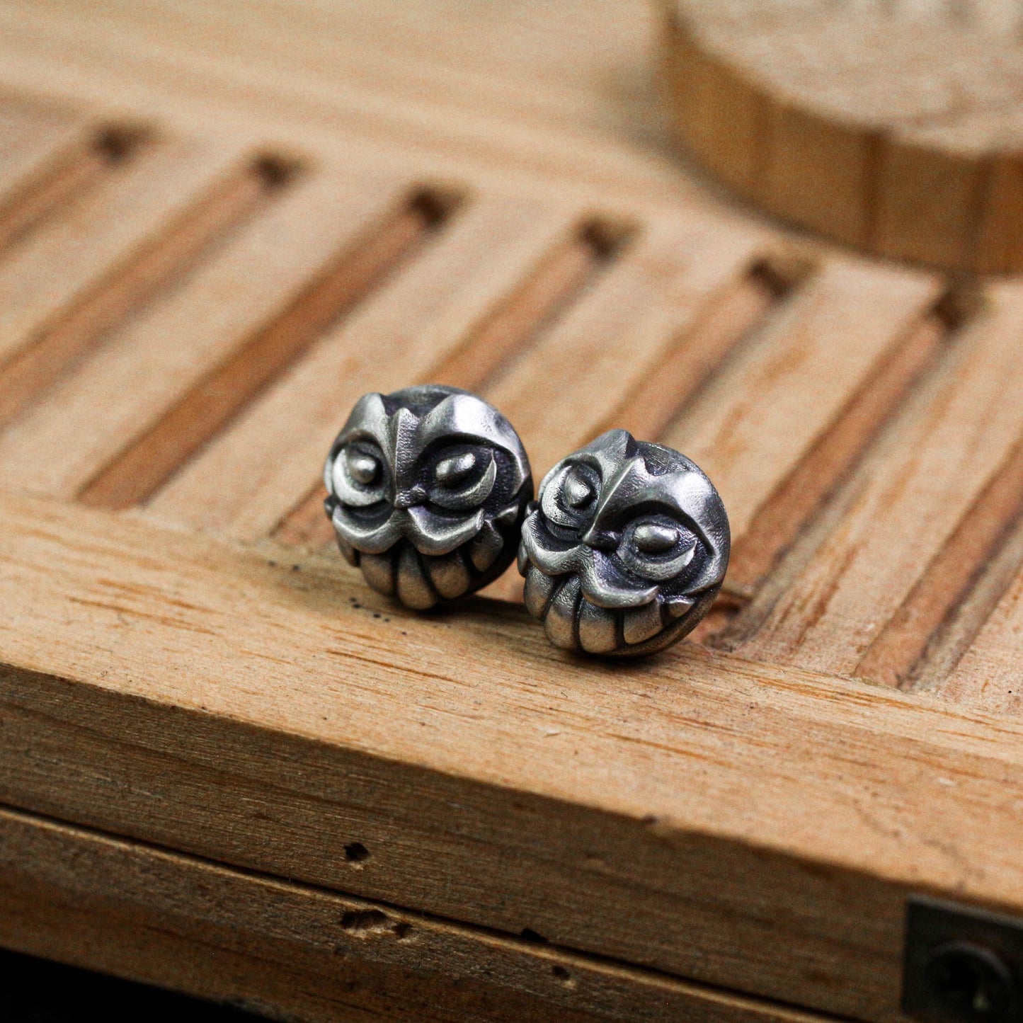 Totem Owl Earrings - 925 Sterling Silver Handmade