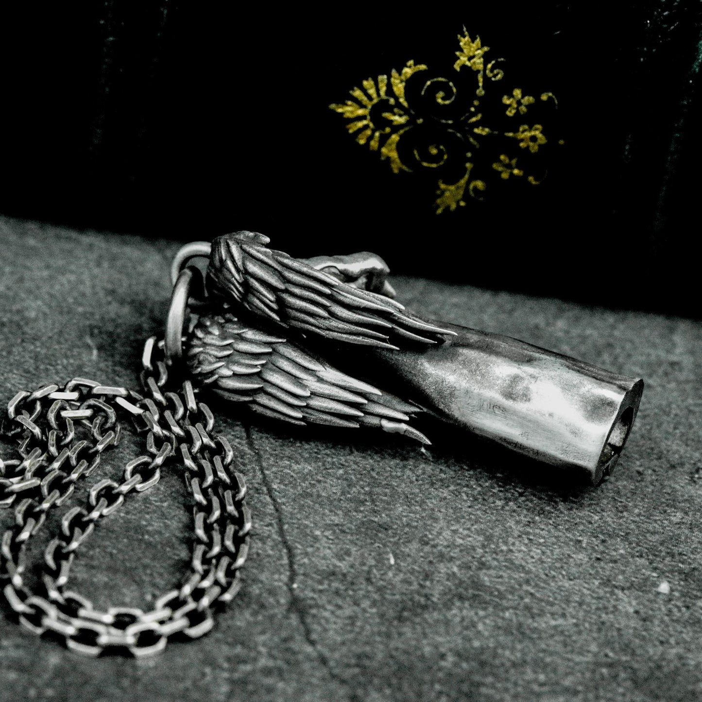 Blindfolded Angel Pendant with Standing Form - 925 Sterling Silver Handmade