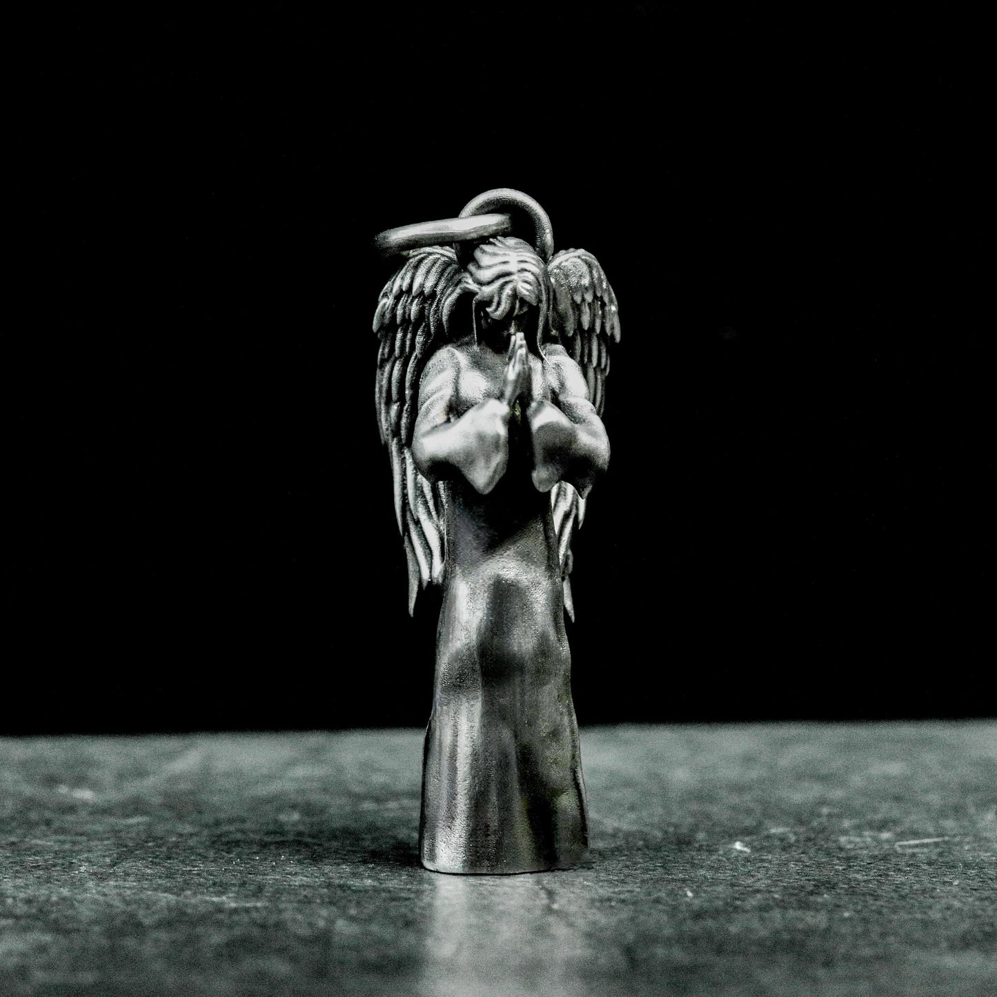 Blindfolded Angel Pendant with Standing Form - 925 Sterling Silver Handmade