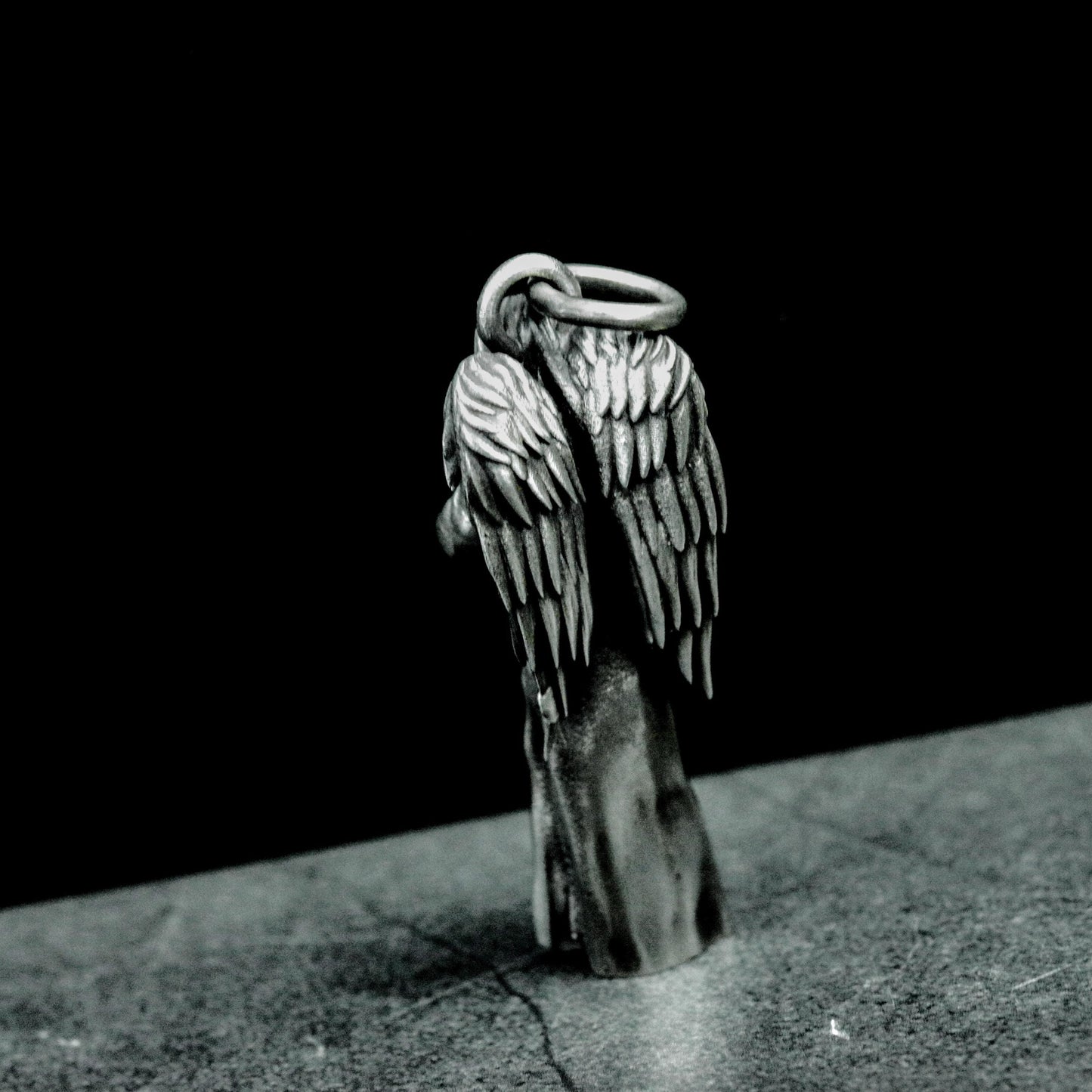 Blindfolded Angel Pendant with Standing Form - 925 Sterling Silver Handmade