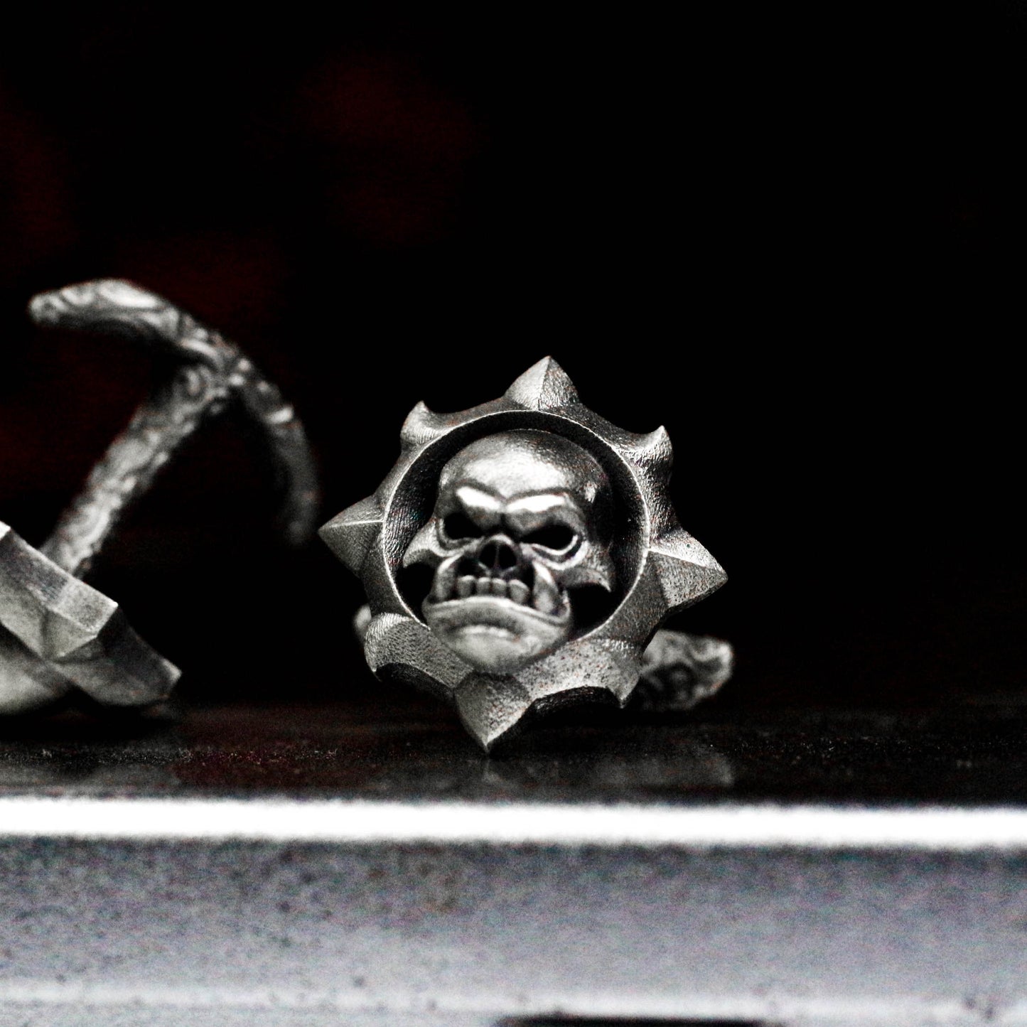 Orc Skull Emblem Cufflinks - 925 Silver Handmade