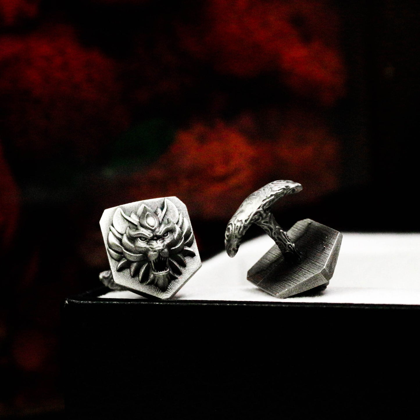 Wolf Leader Cufflinks - Animal Style - 925 Sterling Silver Handmade
