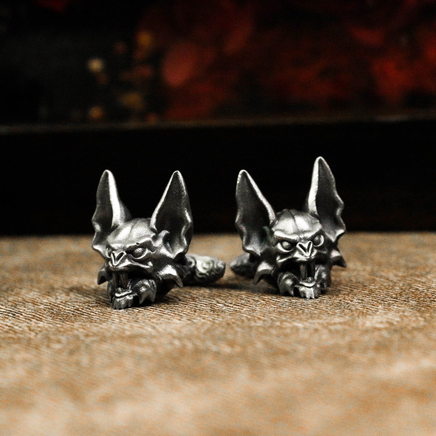Bat Demon Cufflinks - 925 Silver Handmade