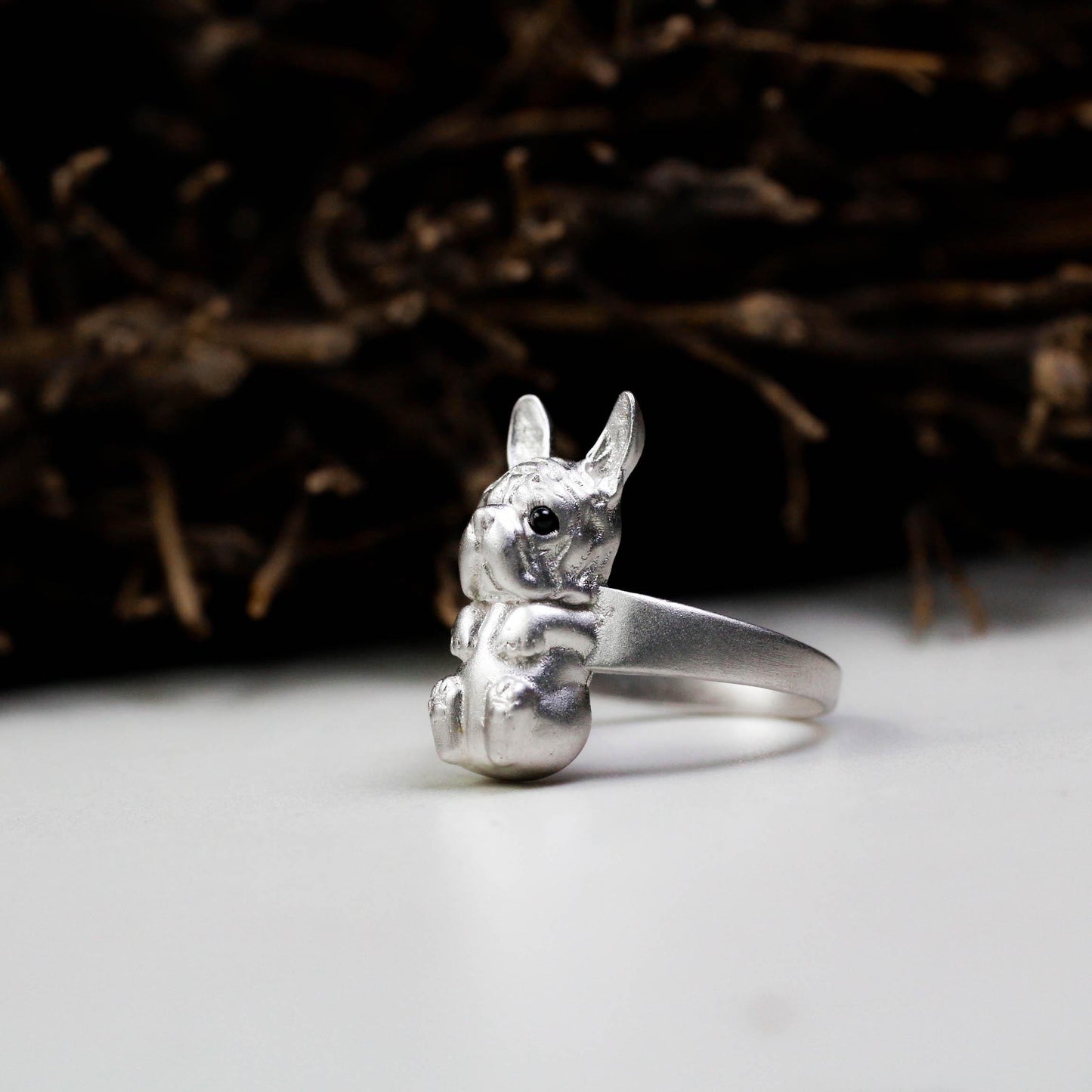 French Bulldog Ring ââ‚?925 Sterling Silver Handmade Cute Dog Jewelry