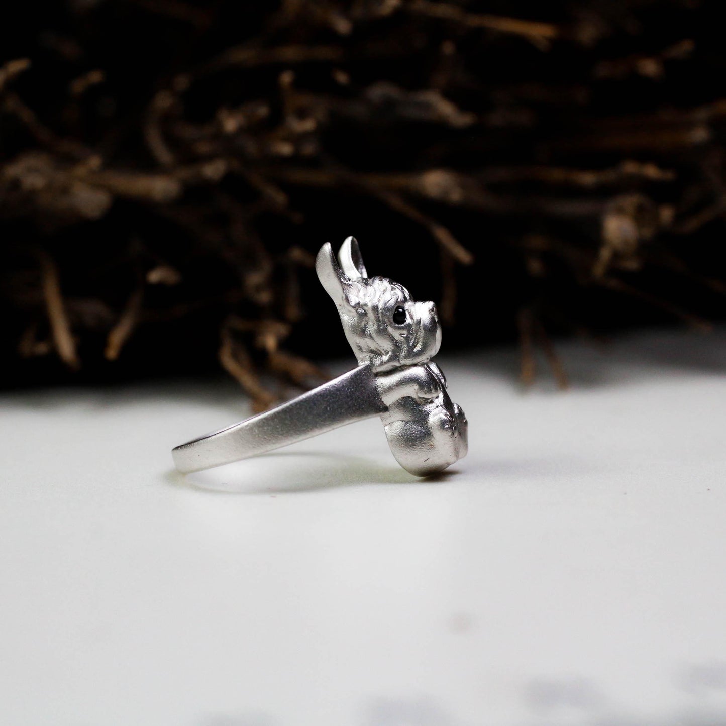 French Bulldog Ring ââ‚?925 Sterling Silver Handmade Cute Dog Jewelry