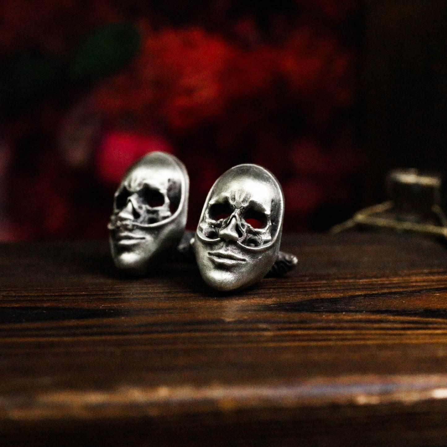 Skeleton Mask Cufflinks - 925 Silver Handmade