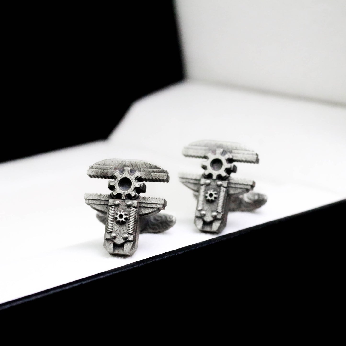 Mechanical Arm Cufflinks - 925 Silver Handmade