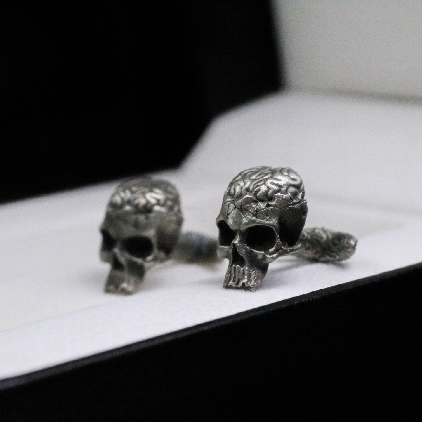 Brain Skull Cufflinks - 925 Silver Handmade