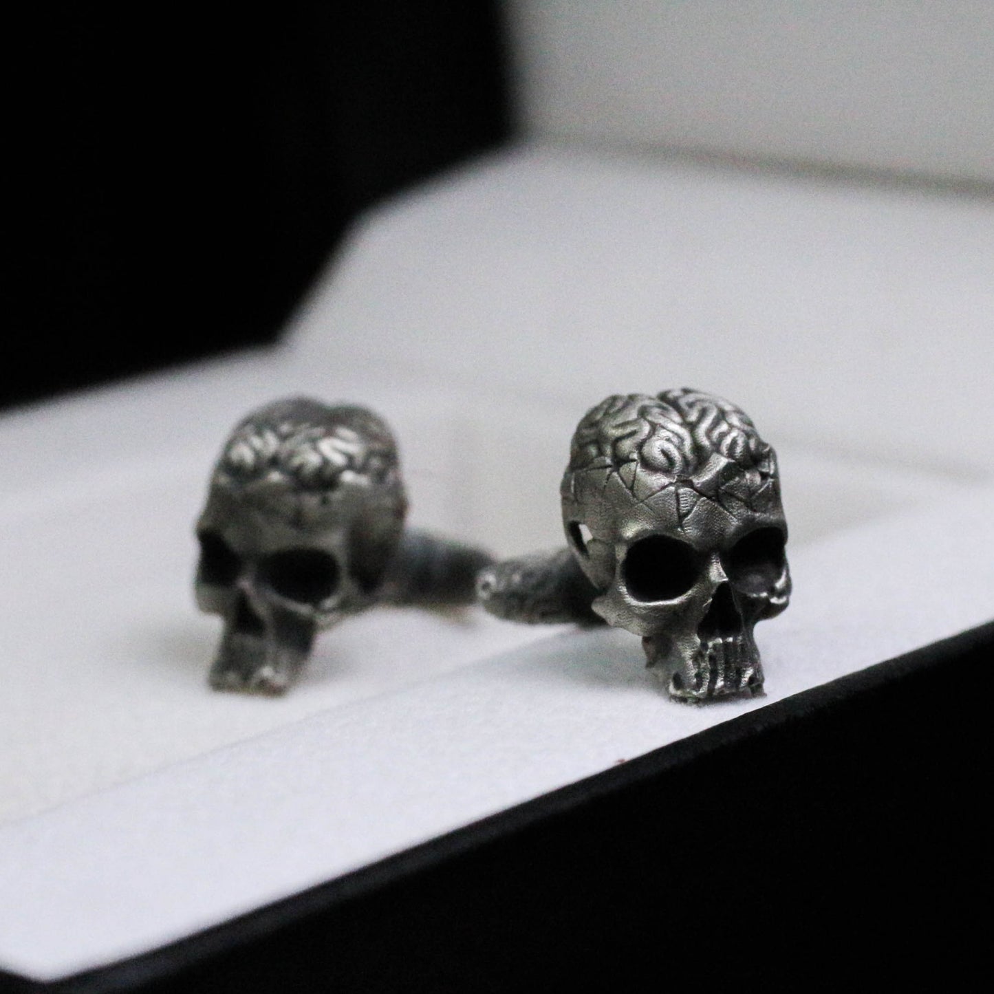Brain Skull Cufflinks - 925 Silver Handmade