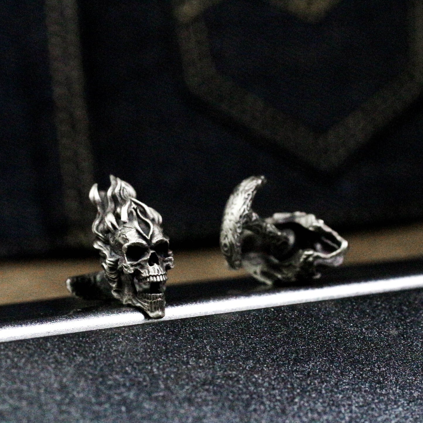 Angry Skull Cufflinks - 925 Sterling Silver Handmade