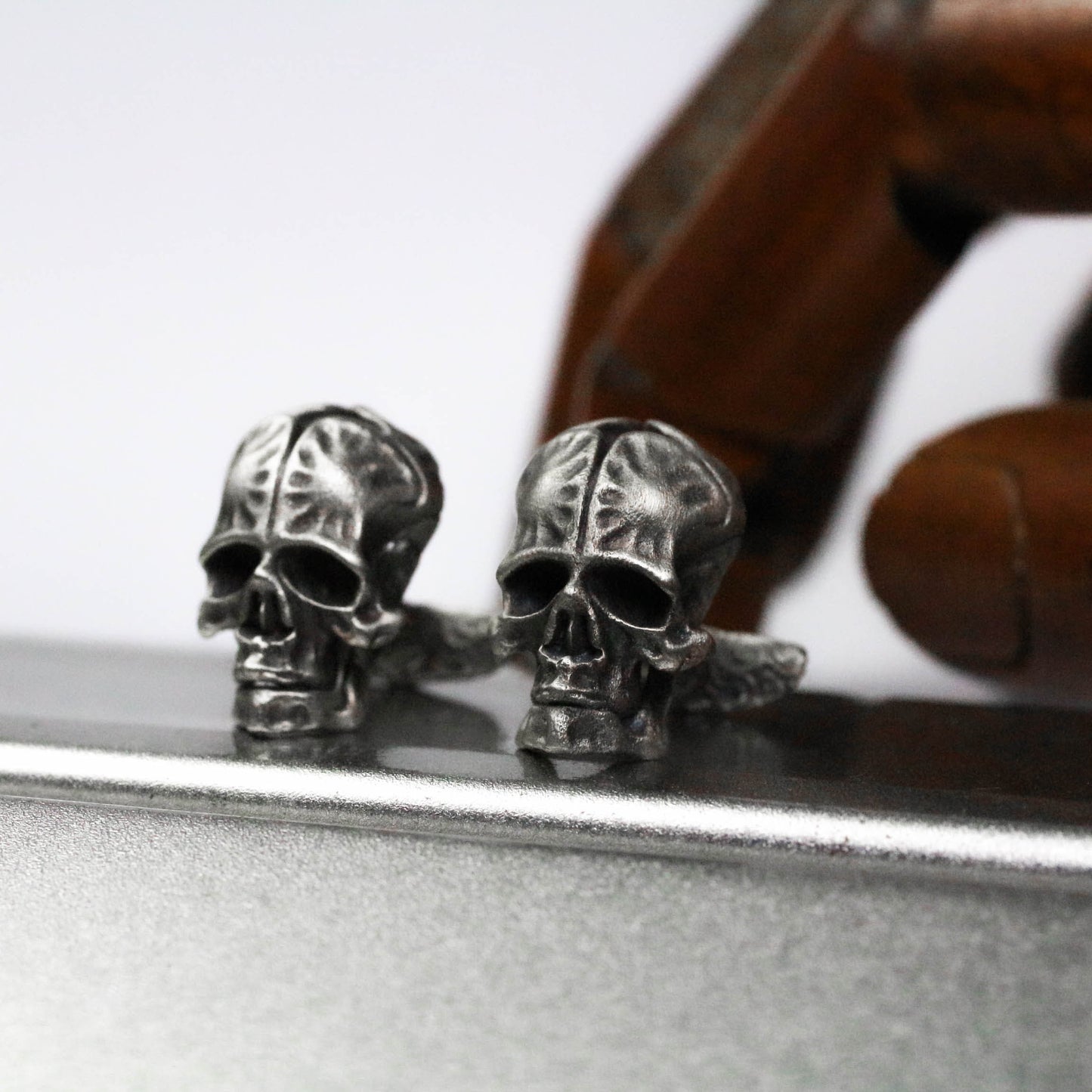 Devil Skull Cufflinks - Gothic Cast - 925 Sterling Silver Handmade