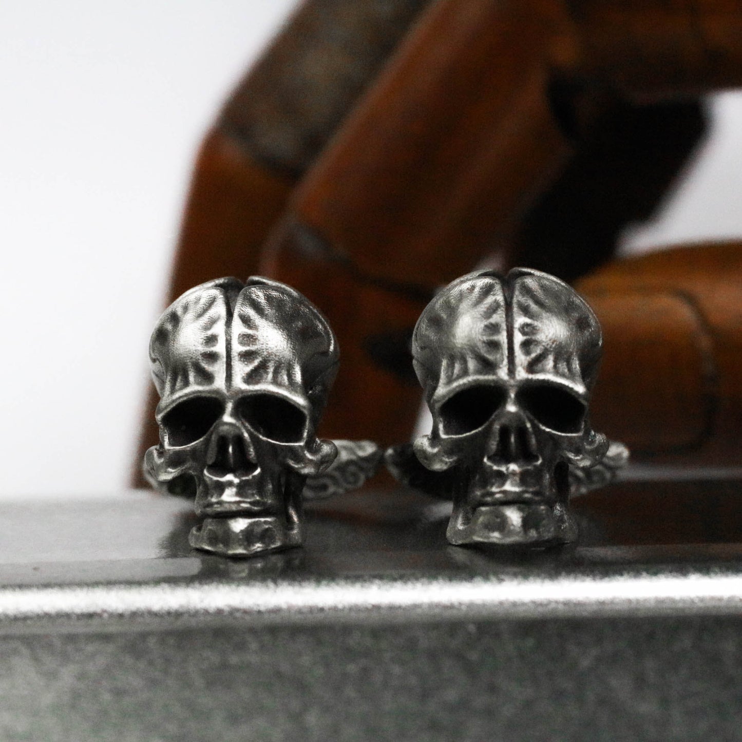 Devil Skull Cufflinks - Gothic Cast - 925 Sterling Silver Handmade