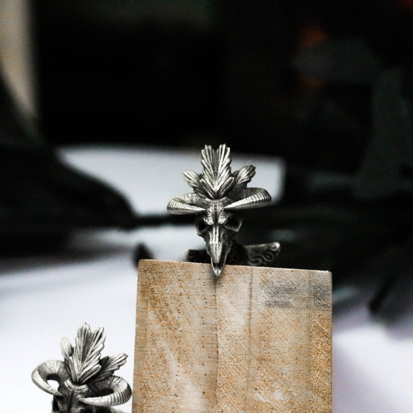 Indian Sheep Skull Cufflinks - 925 Silver Handmade