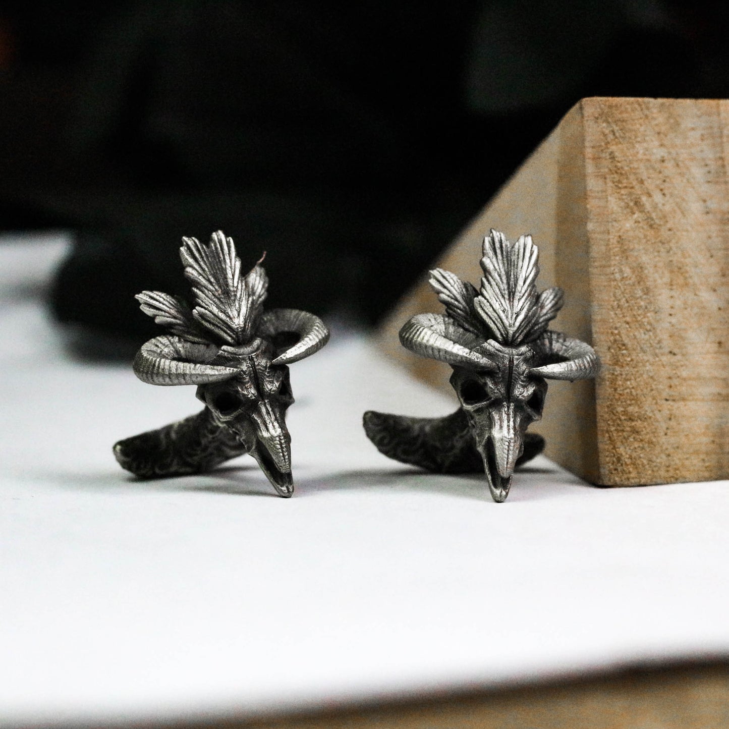 Indian Sheep Skull Cufflinks - 925 Silver Handmade