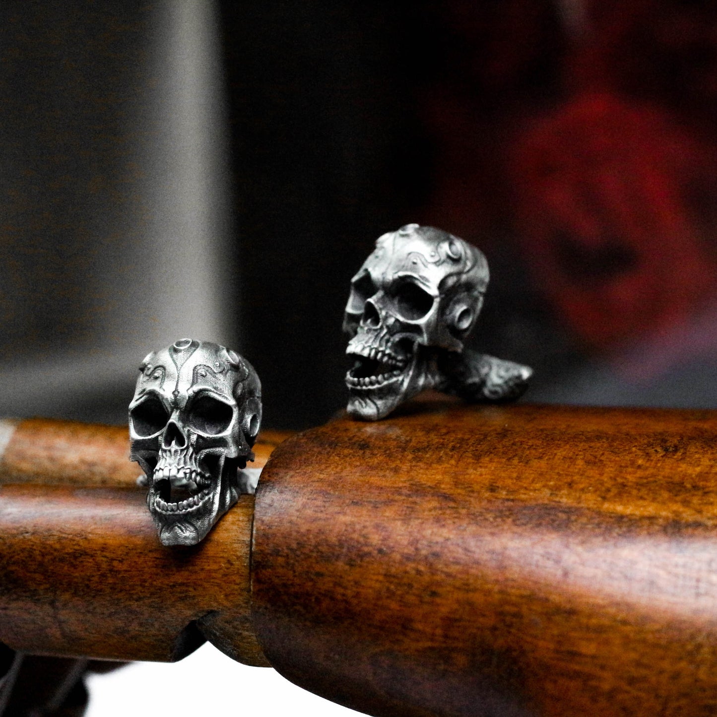 Mechanical Pioneer Skull Cufflinks, 925 Silver Handmade